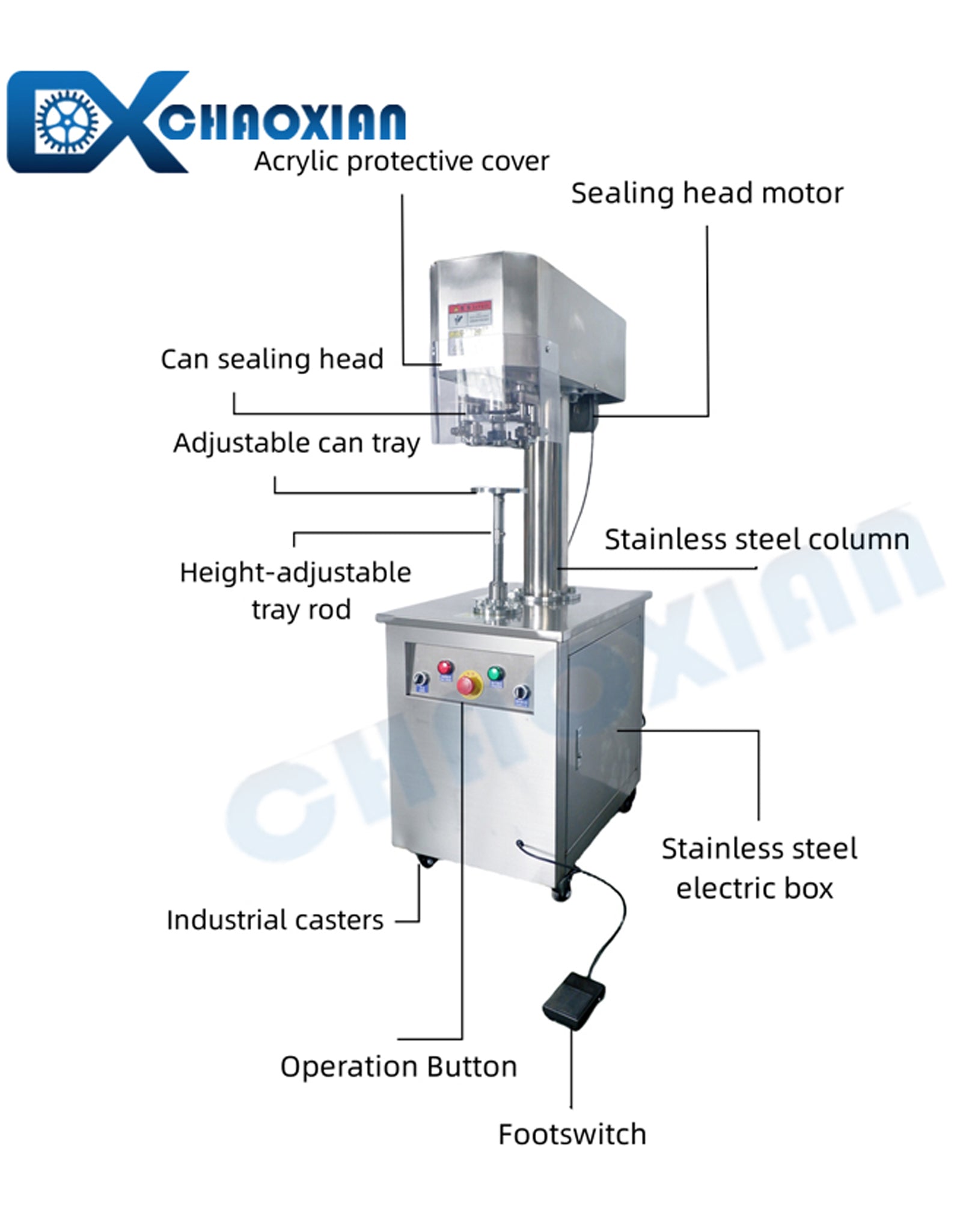 Semi Automatic Can Sealing Machine for Metal, Plastic & Paper Cans